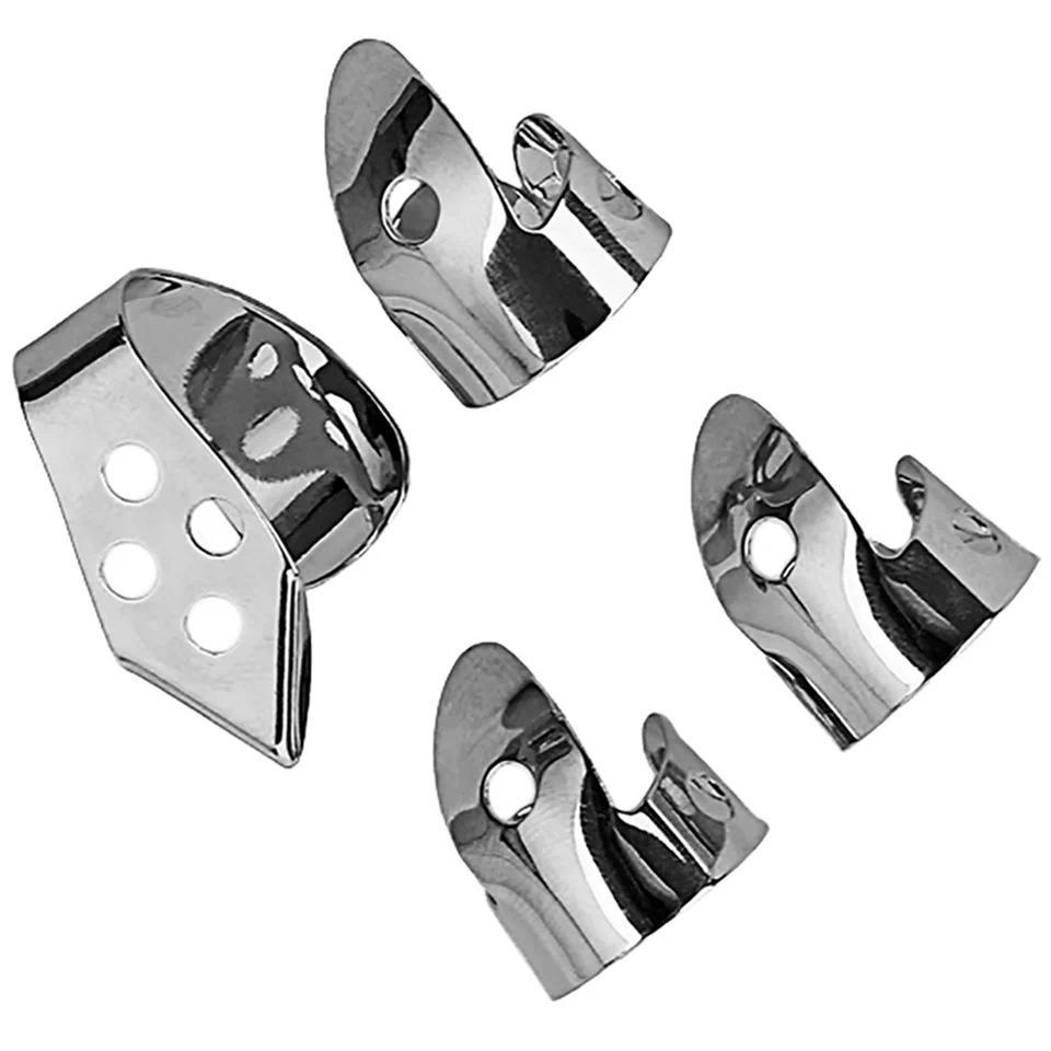 4pcs Metal Guitar Finger Picks Set Thumb Pick For Acoustic Guitar Ukulele Banjo Stainless Steel Plec
