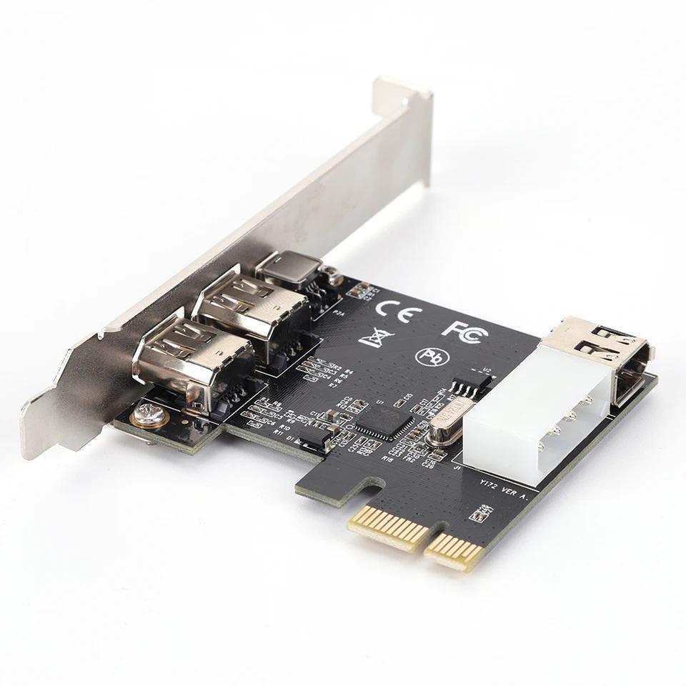 PCI-E 1X to 16X 1394 DV Video capture Card with 6 Pin to 4 Pin Firewire Adapter Desktop Computer 3 P