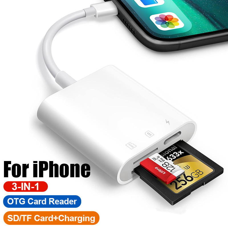 Lightning to SD Card Reader For iPhone 12 11 13 14 15 Pro Max Memory Card Adapter Camera SD Card Ada