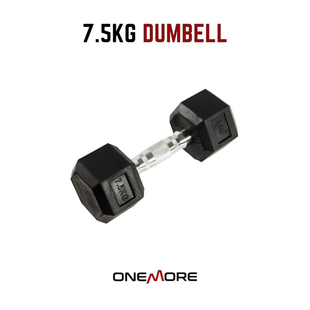 ONE MORE Dumbell Hexagonal 7.5kg Barbel