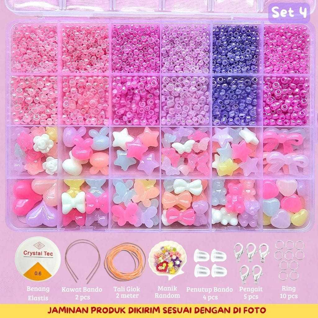 Manik Manik Diy Pernak Pernik Gelang 1 Box Mute Manik Manik Pasir - Diy Manik Manik Gelang Aesthetic