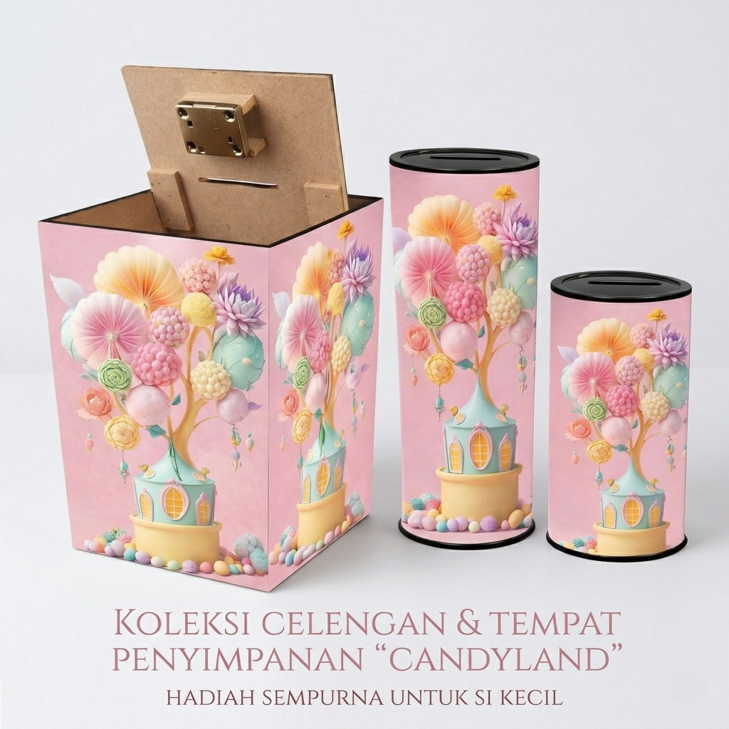 Celengan Karakter Candyland Anak | Tabungan Anak Bahan Plastik Celengan Unik Tabung & Kotak Lucu Aes