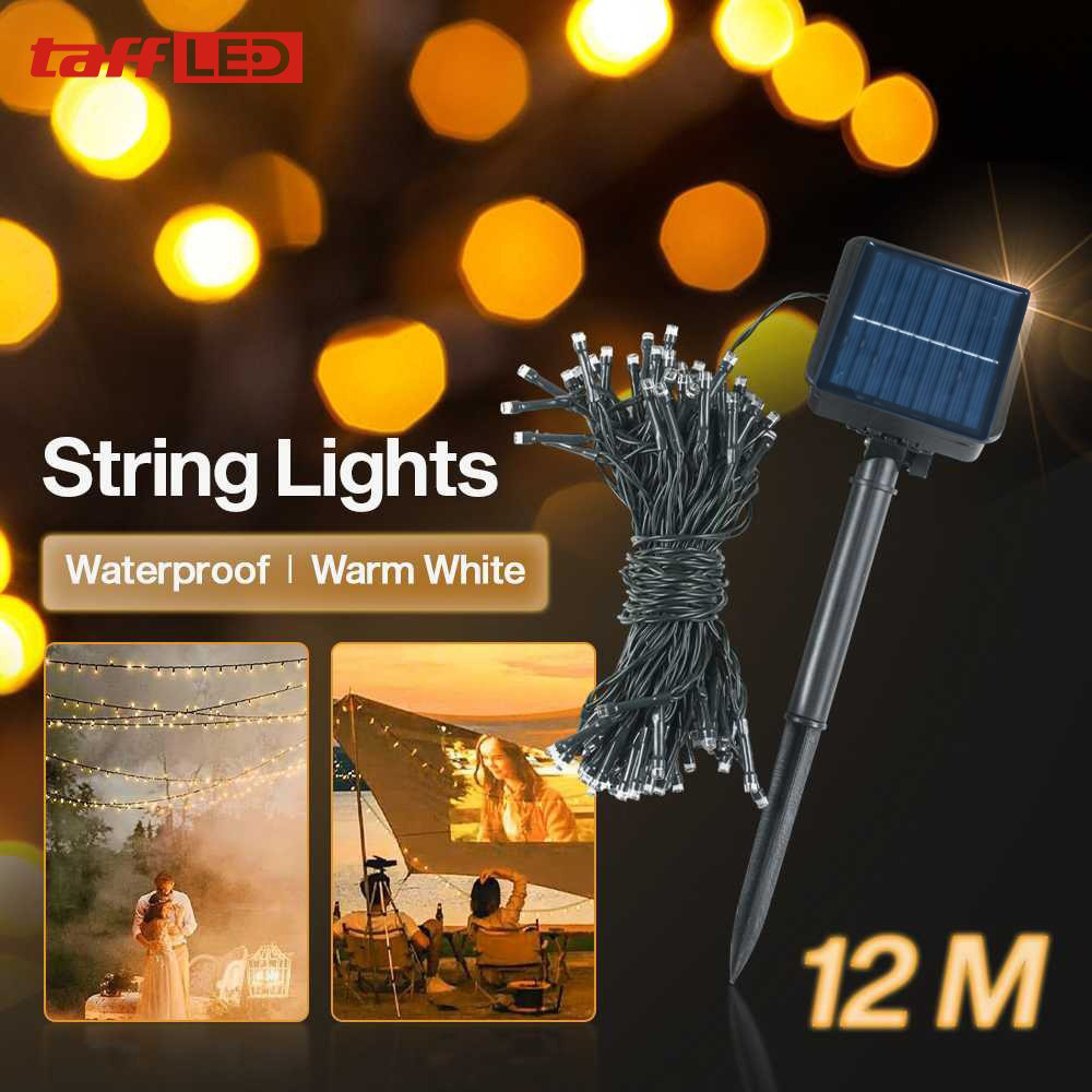 Lampu Hias String Lights Dekorasi Taman Solar 12M 100LED -Lampu Hias Kebun Anti Air Dekorasi Taman 1