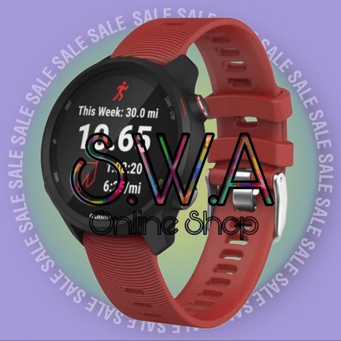Garmin Forerunner 245 55 165 165 Music Strap Rubber Karet Model Original Tali Jam hgyf - Hitam