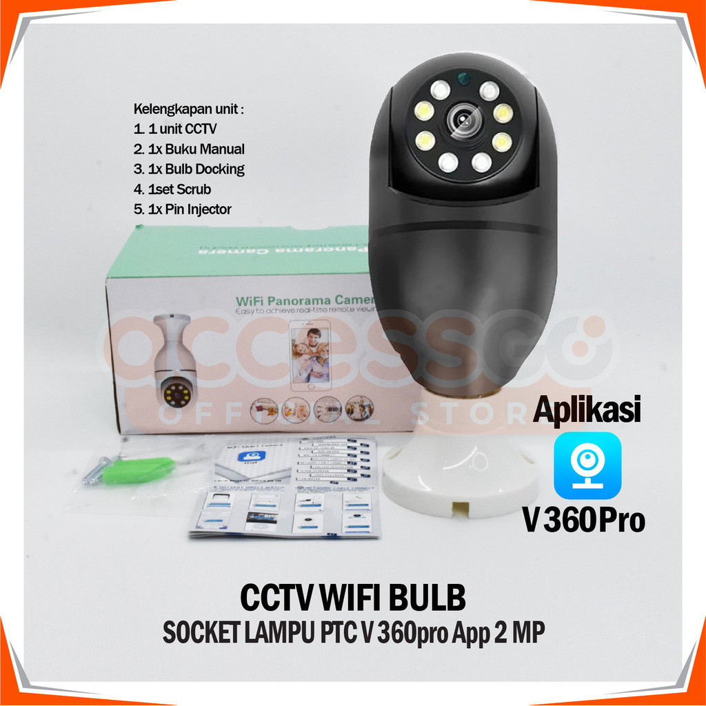 CCTV PTZ CAMERA WIFI Dome Model Lampu  CCTV - Dengan LED BOHLAM CCTV