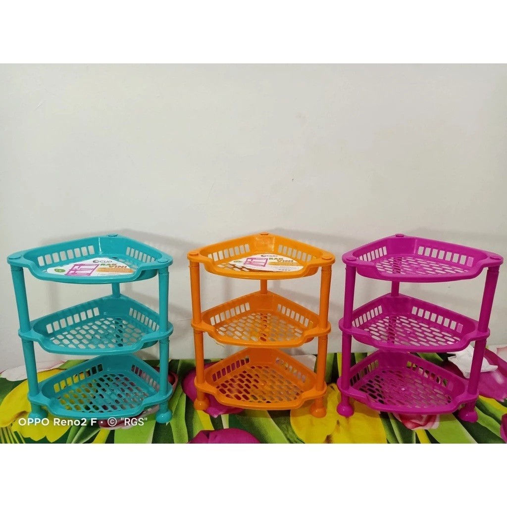 Rak Segi Tiga - Rak Susun 3 - Rak Dapur Bumbu Plastik Clio MuRaH