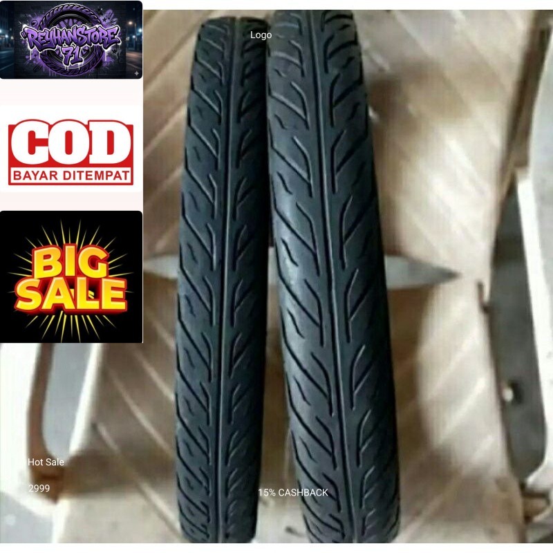 sepasang ban motor ukuran 60/80, 50/90 ring 17