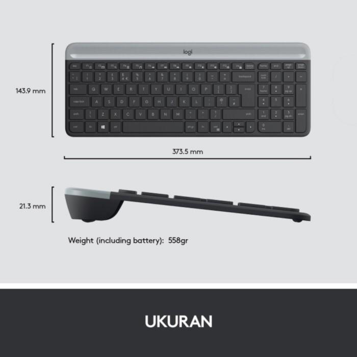 Keyboard Logitech K580 Slim Multidevice keyboard wireless - Putih
