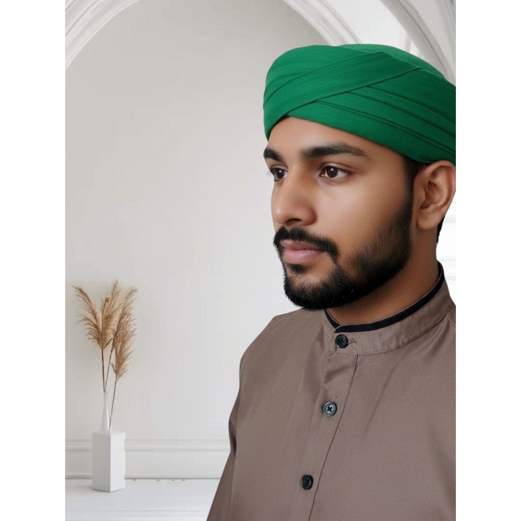 peci buhun - iket candra sumirat - iket sunda praktis Imamah peci Hijau V2 - peci habib - peci habai