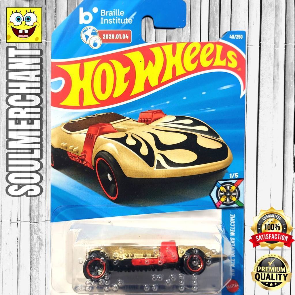 Hot Wheels Braille Racer Twin Mill Emas Diecast Mobil Balap Fantasy