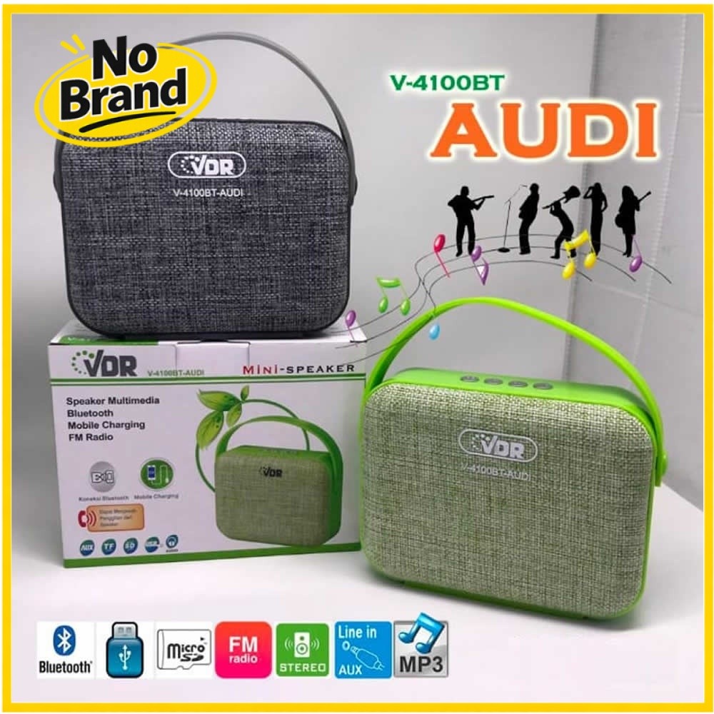 Speaker Bluetooth VDR Audi V-4100BT - Speaker Super Bass USB FM Radio | No Brand Outlet