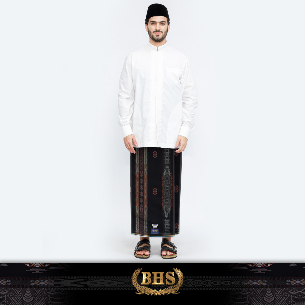 Sarung BHS Classic Gold Motif C48 JGB Hitam Merah 03