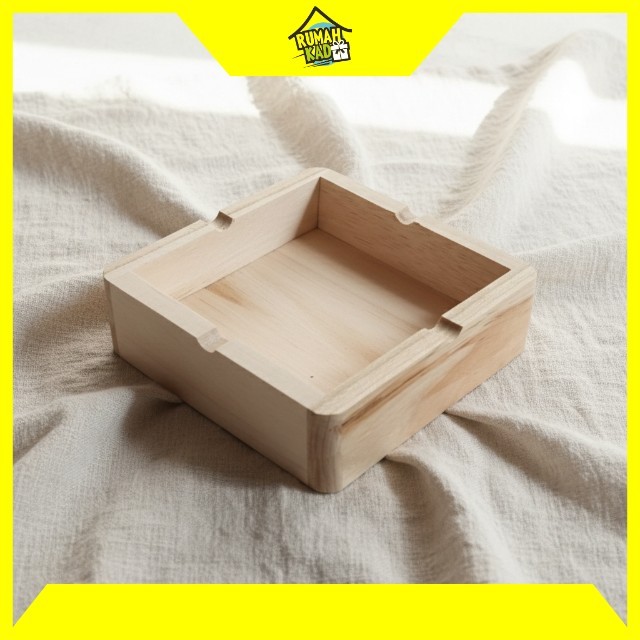 Asbak Kayu Minimalis Estetik - Wadah Abu Rokok Kotak Kayu Solid Aesthetic
