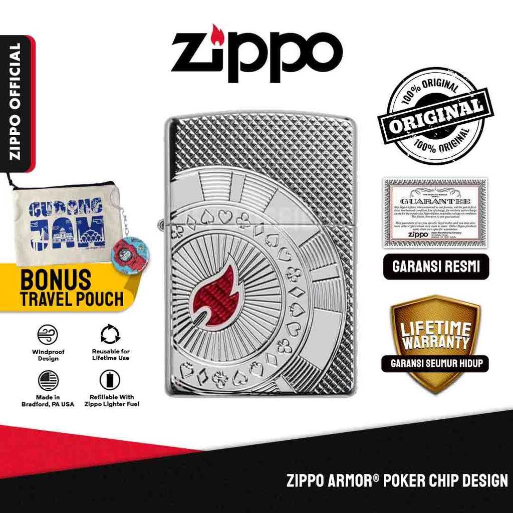 Zippo Armor® Poker Chip Design 49058 | Garansi Lifetime | Original USA
