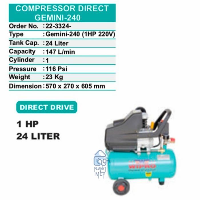 WIPRO KOMPRESOR DIRECT GEMINI 240 ( 1 HP)
