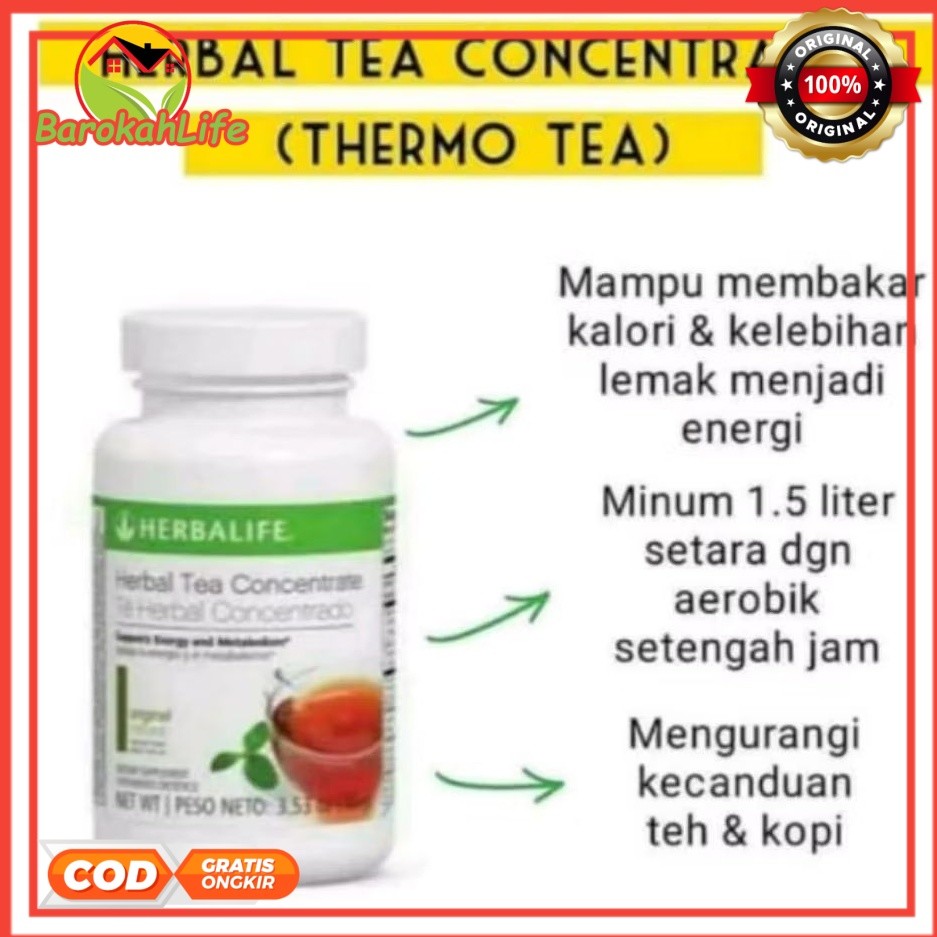 Herbalife Original TEA HERBALIFE CONCENTRATE PEMBAKAR LEMAK PENURUN BERAT BADAN - TEH HERBALIFE 1 Bo