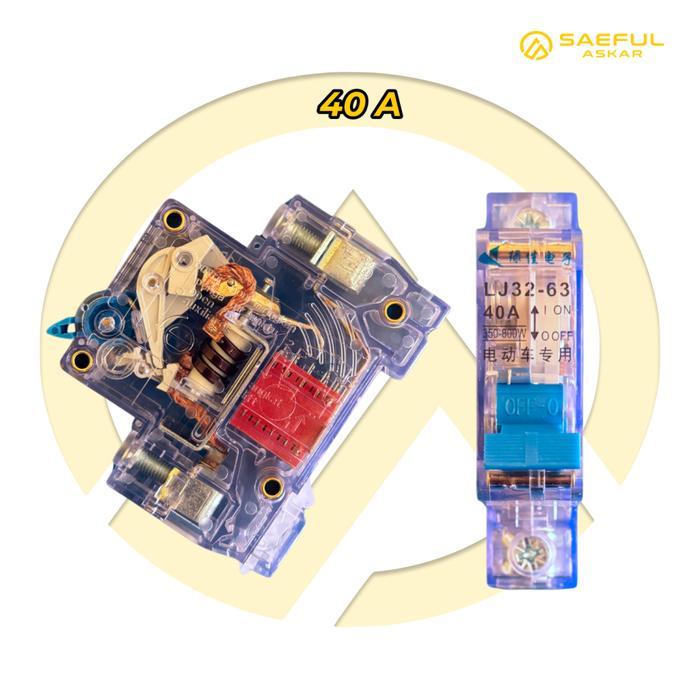Ready MCB Stop Kontak Sepeda Listrik Roda 3 Listrik Motor Listrik - Clear 63A 2.O