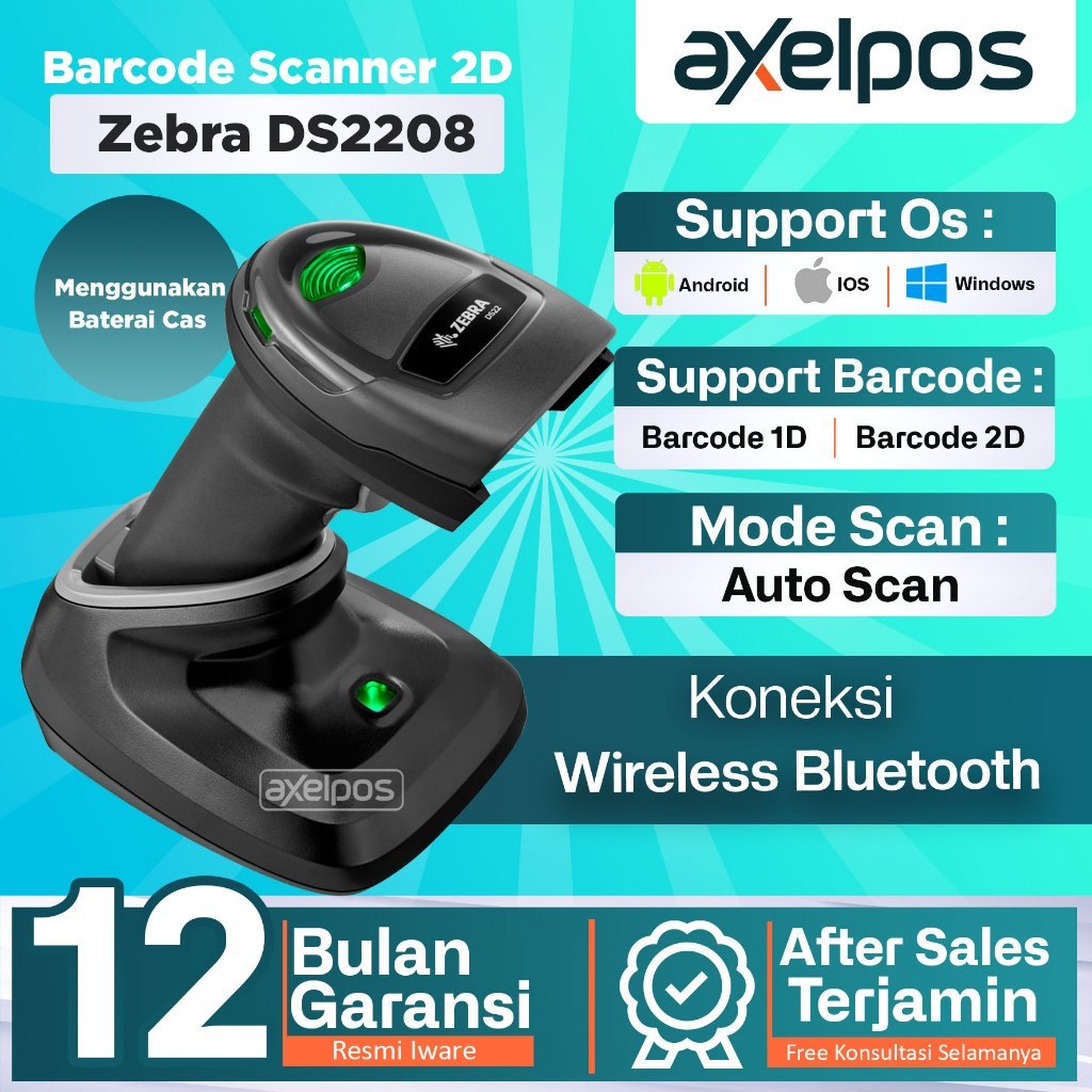 Axelpos ZEBRA DS-2278 Wireless 2D Barcode Scanner Symbol DS2278 Bluetooth