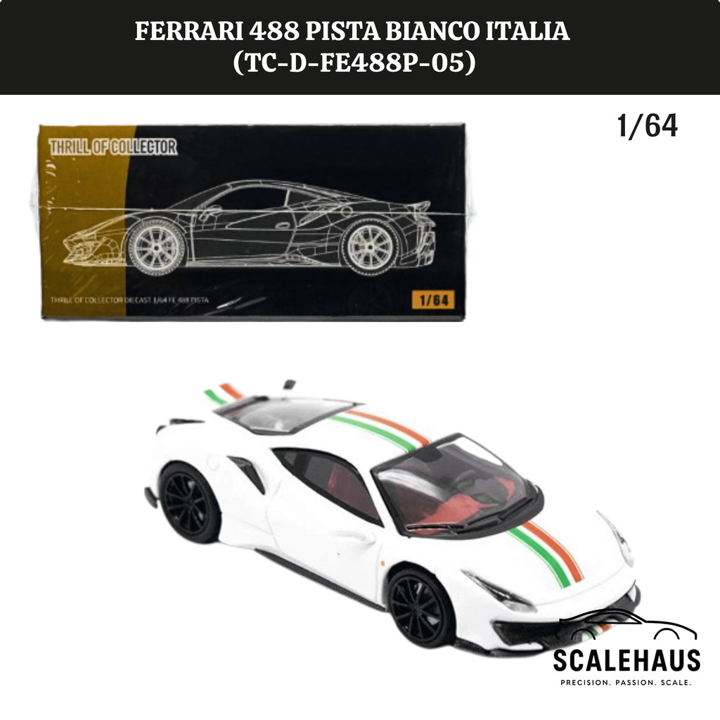 TOC 1/64 Ferrari 488 Pista Bianco Italia