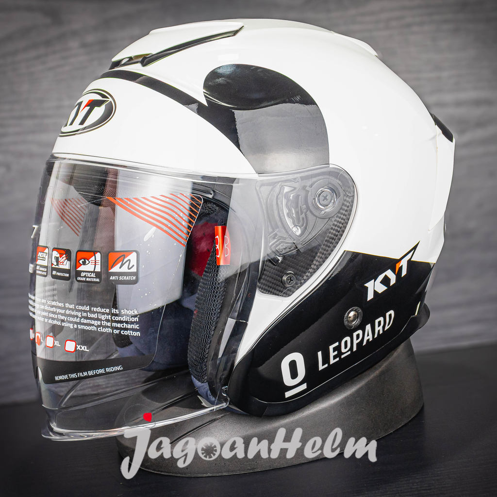 KYT HELM KYOTO RANGER 2.0 motif LEOPARD PANDA | BLACK WHITE | KYOTO