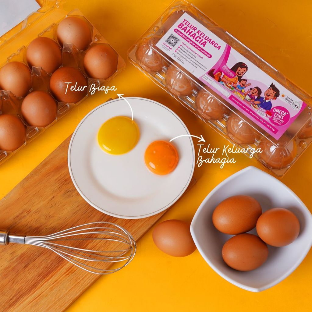 Telur Ayam Omega Keluarga Bahagia | Tinggi Protein & Omega Eggs Premium