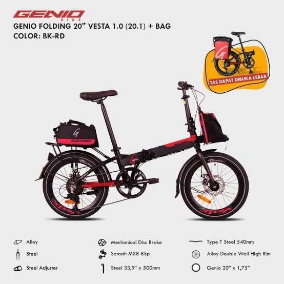 Sepeda Lipat 20 United Genio Vesta 1.0 1 Satu