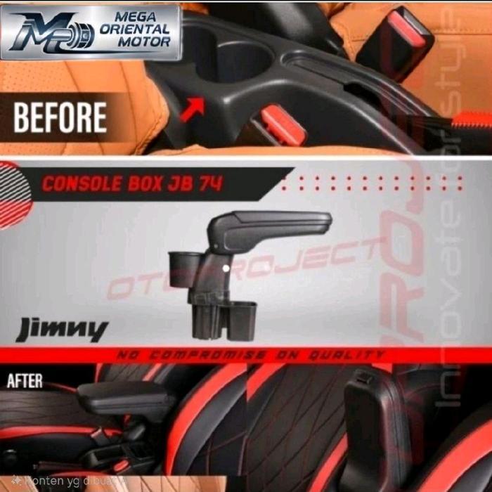 Otoproject Console Box Armrest V1 Jimny JB74 3/5 Door - Laci Barang & Armrest Premium Plastik ABS de