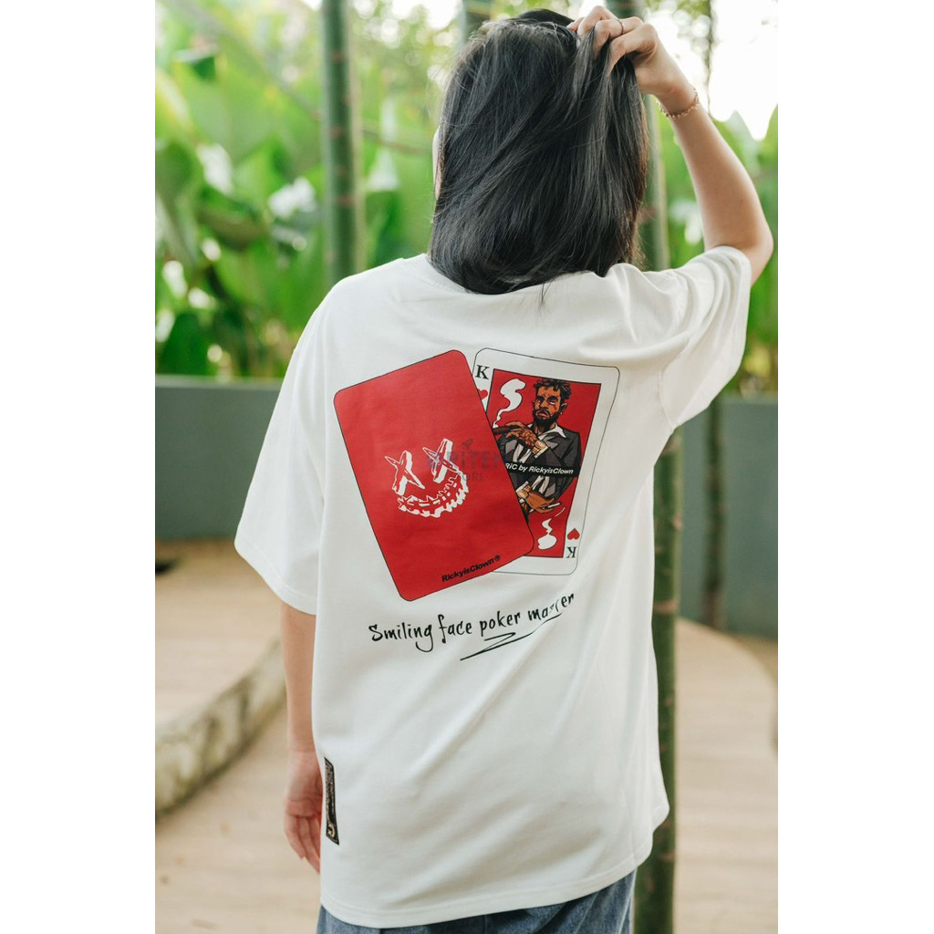 HOT Ricky Is Clown Poker Face King Tee White Original / Baju Kaos RickyisClown Authentic