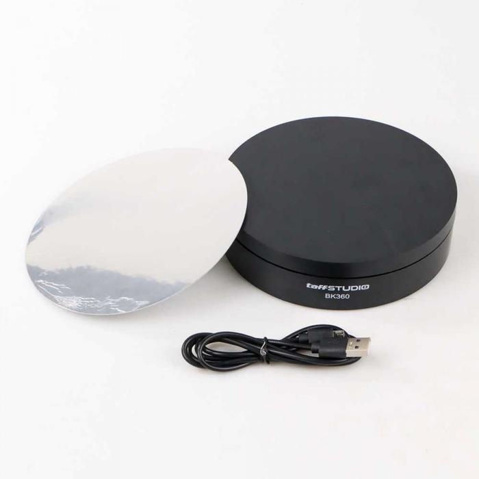 TaffSTUDIO Alas Putar Fotografi Produk Rotating 45°-360° Display Stand Base Miror Reflektif 13.5cm 2