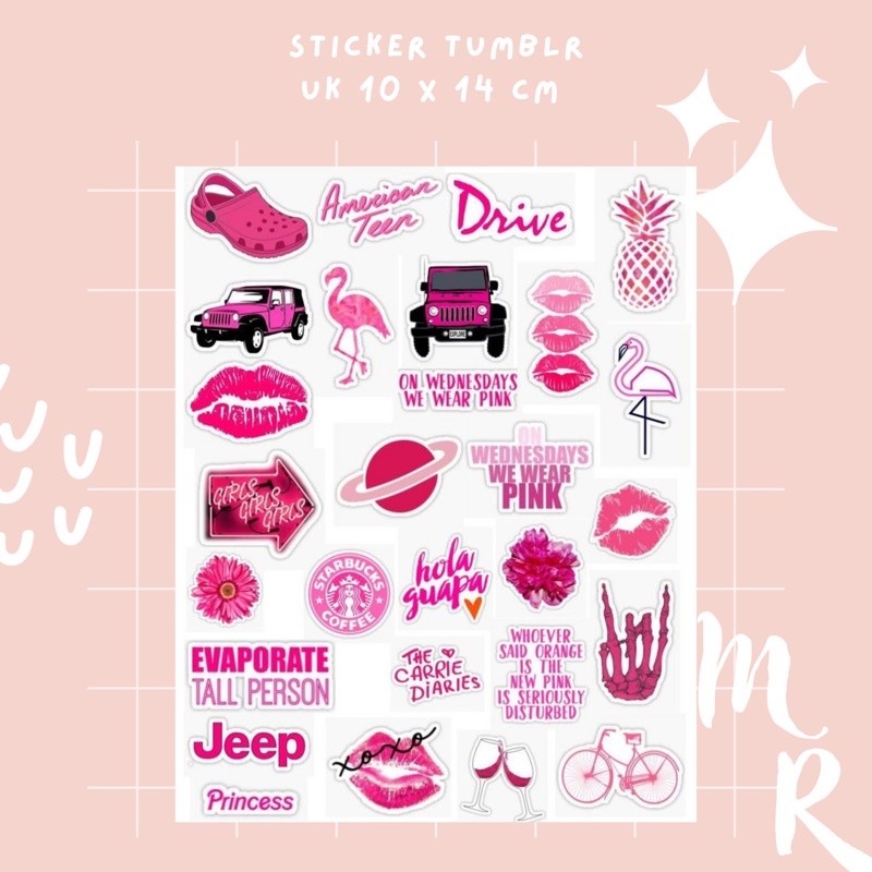 Stiker Tumblr Mini Untuk Hp / Laptop Aesthetic No Cutting
