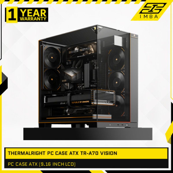 THERMALRIGHT PC CASE ATX TR-A70 VISION (9.16 INCH LCD) BLACK