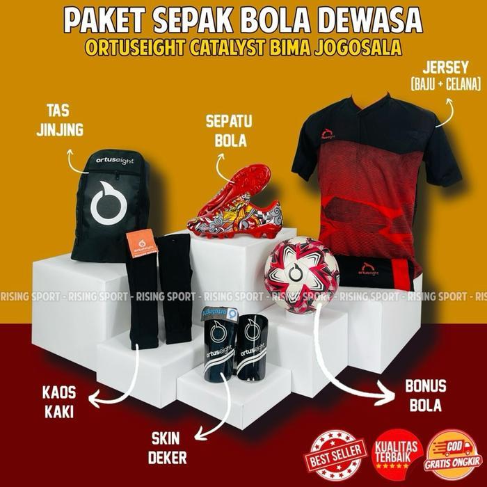 PROMO  CUCI GUDANG Sepatu Bola Ortus Catalyst Bima Jogosala Bonus Bola Terbaru Paket Komplit Sepatu 