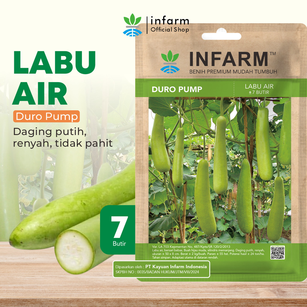 INFARM - Benih Labu Air Duro Pump, Bibit Labu Air Unggul Bibit Buah Labu Air Berkualitas Premium
