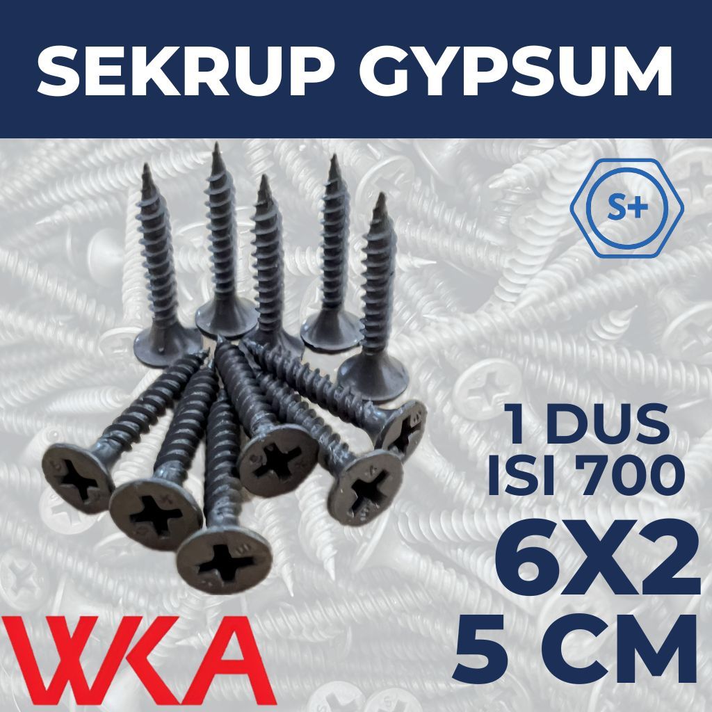 Sekrup Gypsum 5cm 6X2 (1 Dus Isi 700 PCS) - Sekrup Plafon / Sekrup Holo / Sekrup Hollow / Sekrup Ran