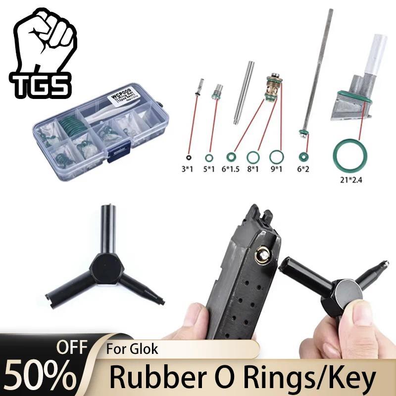 Tactical  Magazine Fluorine Rubber O Ring Pistol for GBB Marui TM Glock 17 Set Green Flat Silicone R