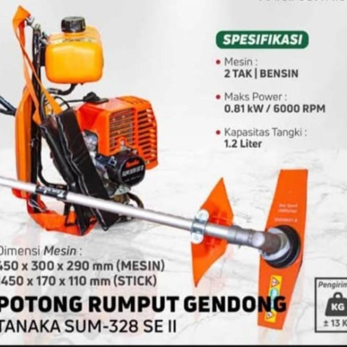 Mesin Potong Rumput TANAKA 2TAK 328 tanaka sum 328 se ii. potong rumput gendong 2tak
