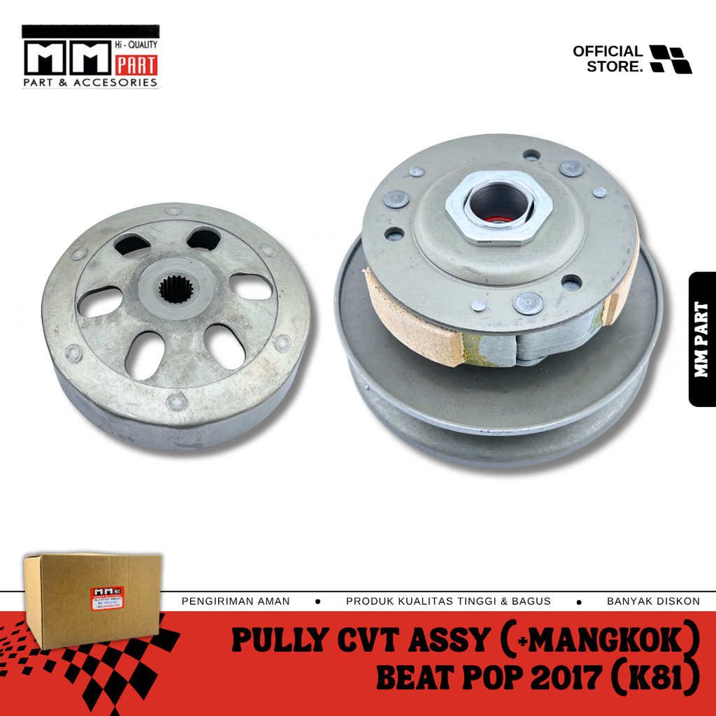 PULLY CVT ASSY PLUS MANGKOK BEAT POP 2017 K81 – Pulli Komplit Beat Sporty / Street Scoopy ESP 2016-2