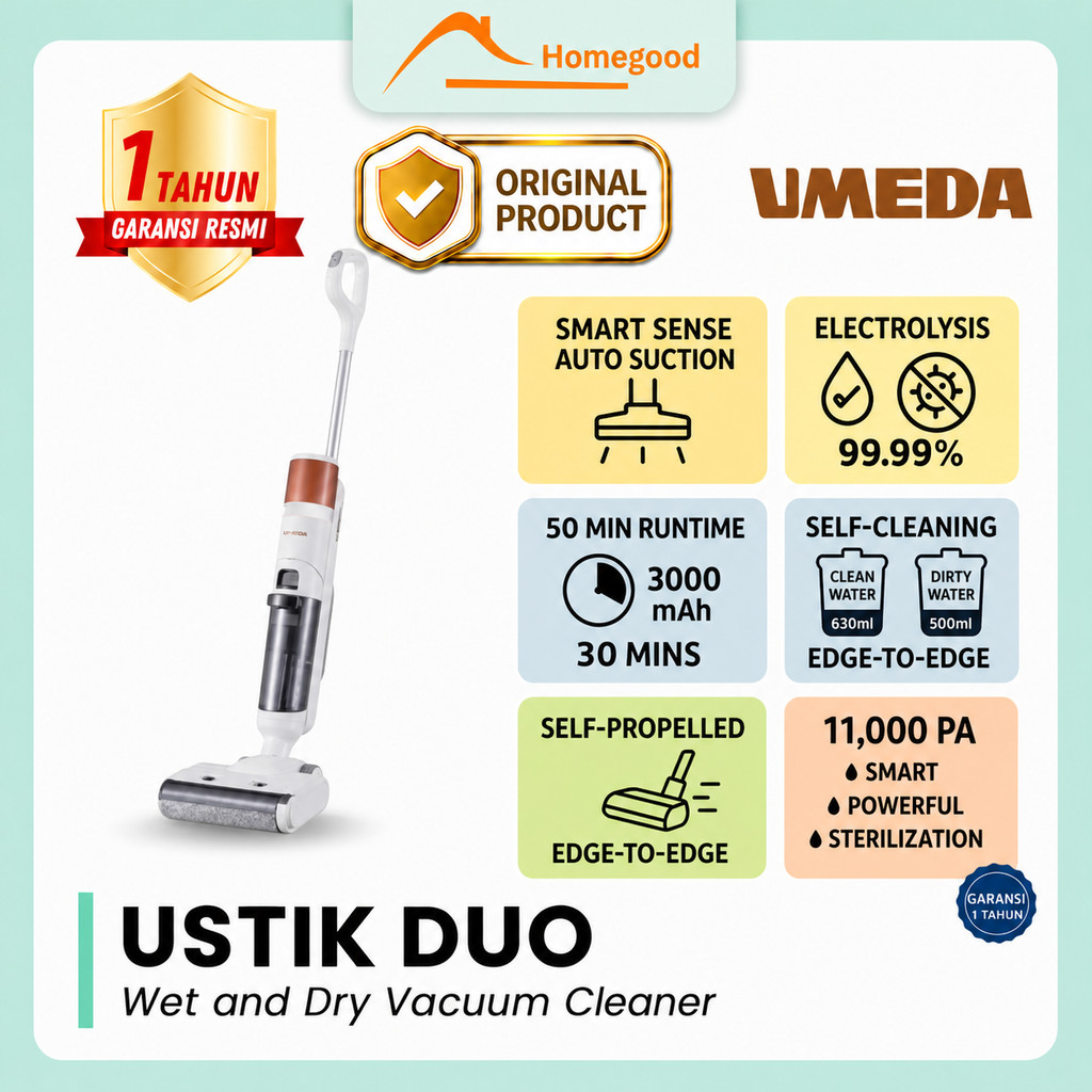 Umeda UStik Duo Smart Vacuum Cleaner Cordless Mop