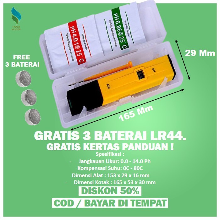 Ph Meter Air Alat Ukur Ph Air Hidroponik Kit Ph Meter Tanah Digital Peralatan Hidroponik Set A212