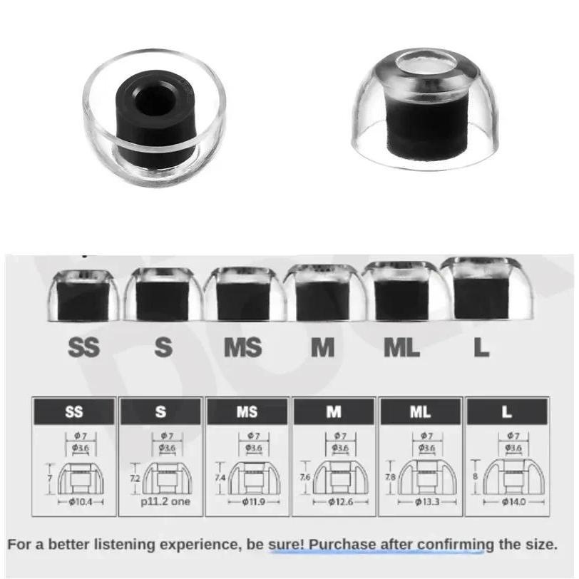 For AZLA Xelastec II Crystal II 2 Eartips Ear Tips for Max Standard Max ASMR Standard Ear Cap for Xe