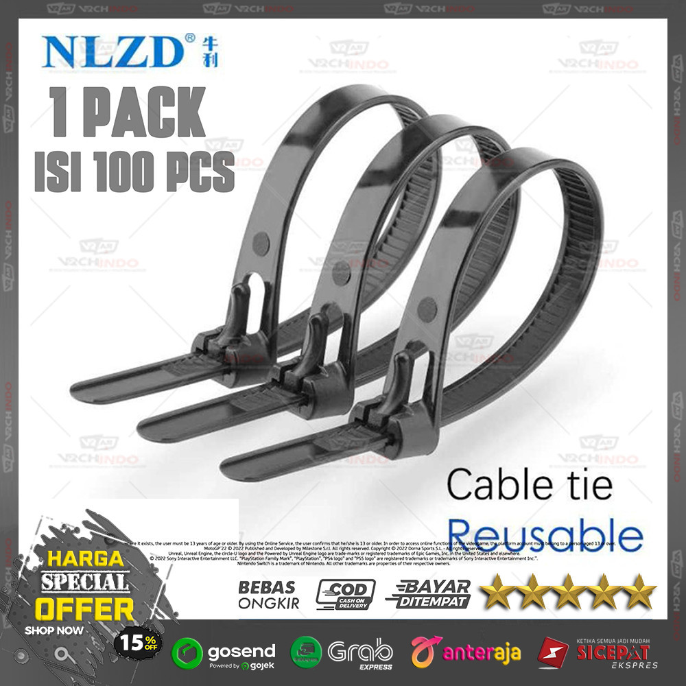 Ripet Kabel / Tie Ties Zip Cable Organizer Reusable / Releasable 