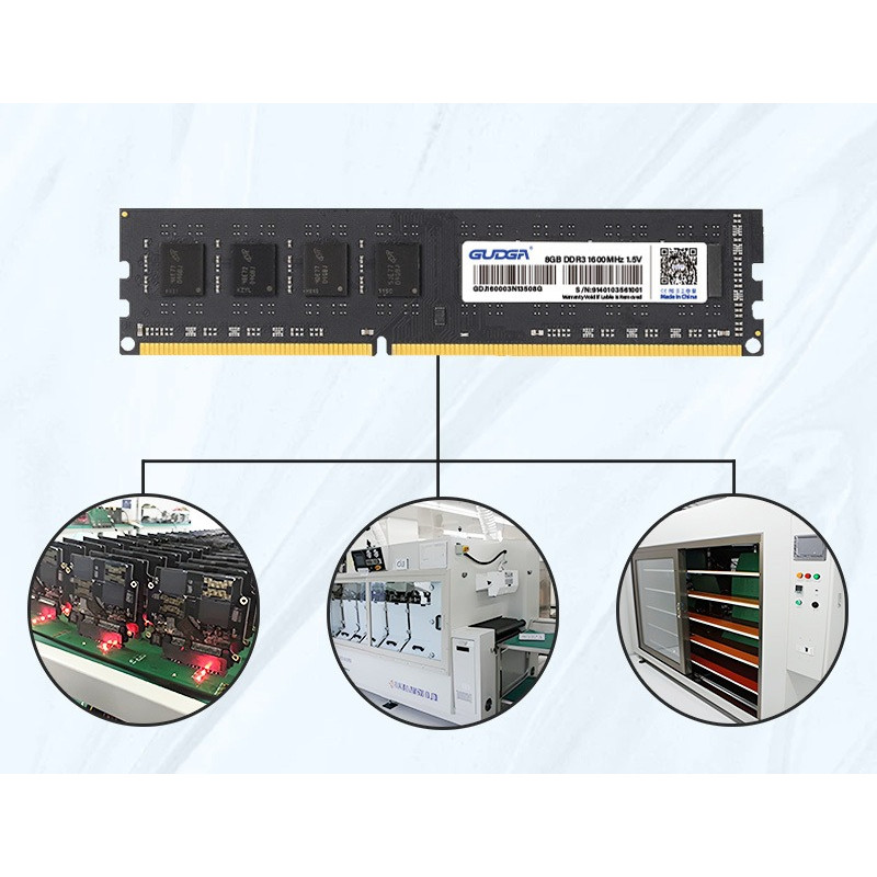 GUDGA DDR3 DIMM RAM 4GB 8GB 1600MHz Desktop Memory 240-Pin Dual Channel (1.5V) – Compatible with Int