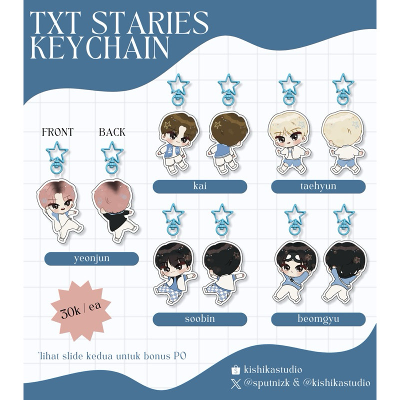 Terbaru TXT Staries Keychain Tomorrow X Together Fanmerch Chibi Poppin’ Star
