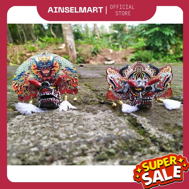 BARONGAN DEVIL putih gantungan kunci reog barong jaranan jawa timur souvenir miniatur GK