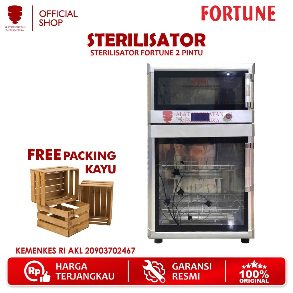 Sterilisator Kering Fortune 2 Pintu Alat Sterilizer Instrument EA001 Medis