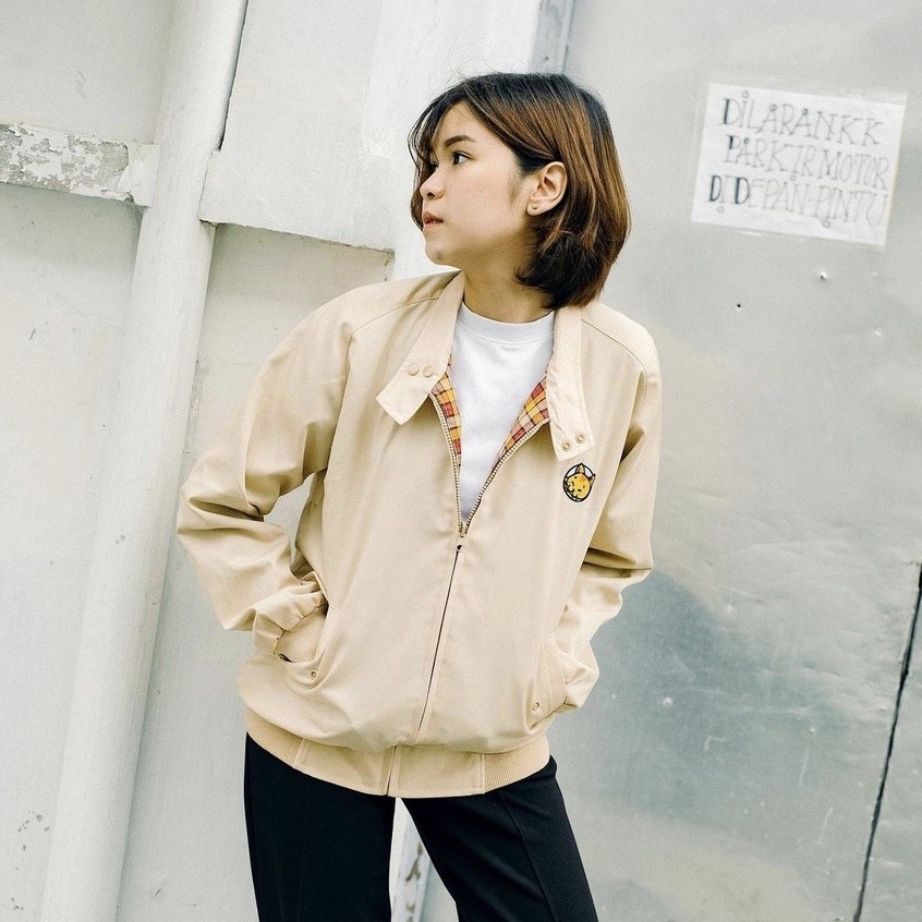 CRSL Chilo Adopter Jacket | Cream | Pria Wanita Lengan Panjang Harrington Unisex Work Jaket Motor