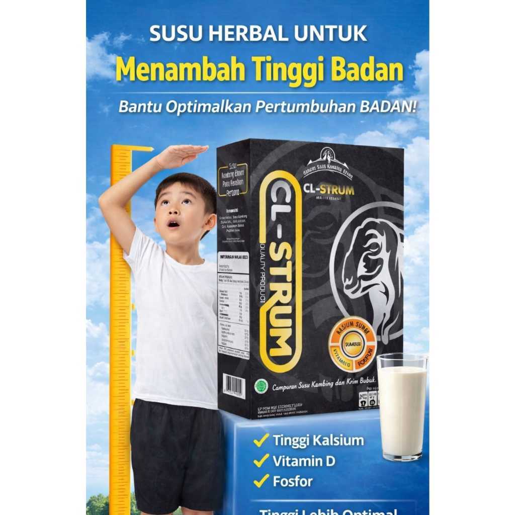 CLSTRUM Susu Peninggi Badan  Penambah Tinggi Badan Grow Up Penunjang Pertumbuhan Anak Remaja Dewasa 