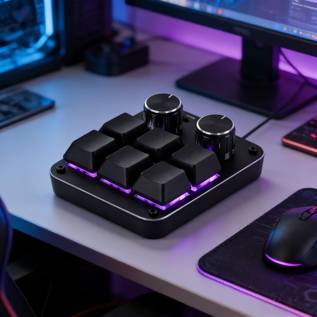 Custom Macro Mechanical Keyboard 6Keys2Knob9KeysProgramming Keypad ForProcreate PS PR DaVinci Resolv