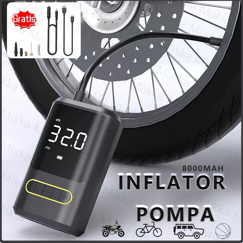 Pompa Portable Ban Mobil Dan Motor Mini Pompa Angin Elektrik / USB Tampilan Digital Pompa Ban / Elec