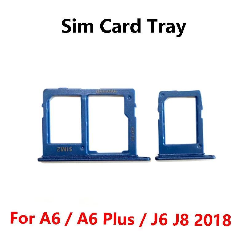 For Samsung Galaxy A6 Plus J6 J8 2018 dual SIM Card Tray Slot Holder Adapter Socket Repair Parts